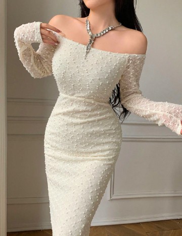 Rochie lunga SHEIN, crem