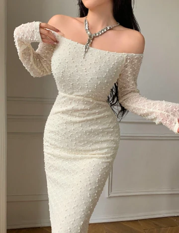 Rochie lunga SHEIN, crem