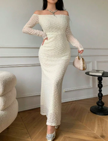 Rochie lunga SHEIN, crem