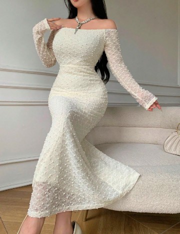 Rochie lunga SHEIN, crem