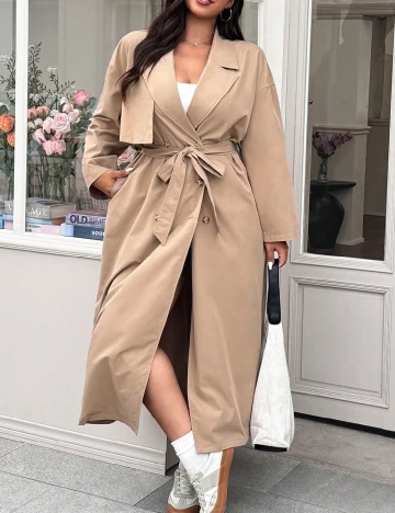 Trench SHEIN CURVE, maro