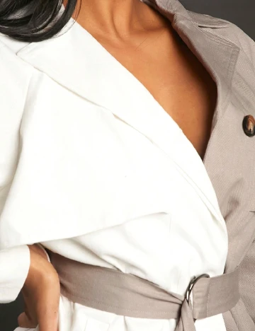 Trench SHEIN, alb/gri