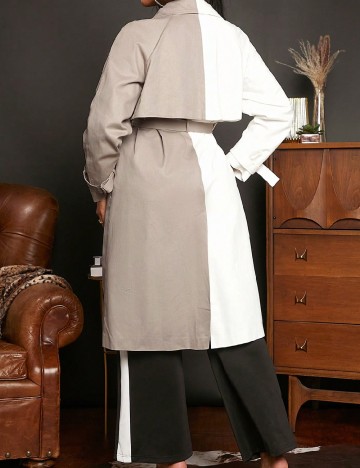Trench SHEIN, alb/gri