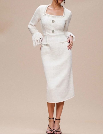 
						Rochie medie SHEIN, ecru