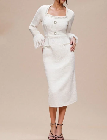 Rochie medie SHEIN, ecru