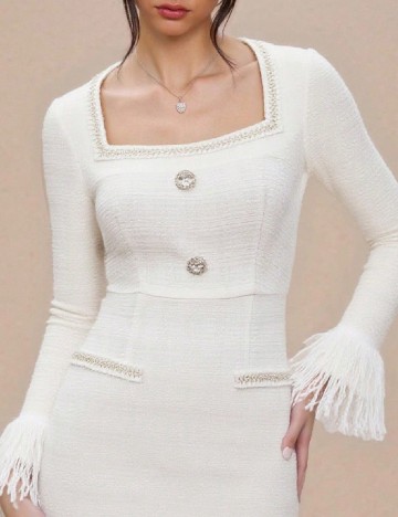 Rochie medie SHEIN, ecru