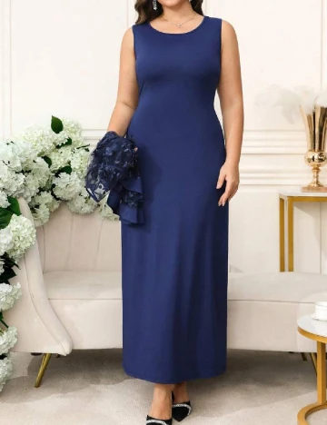 Rochie lunga SHEIN CURVE, bleumarin