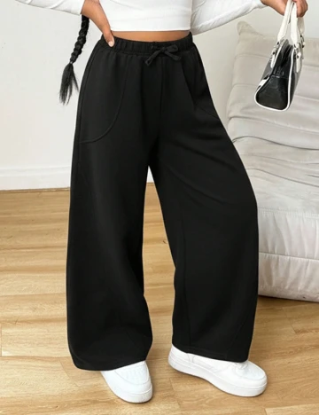 Pantaloni Shein Kids, negru