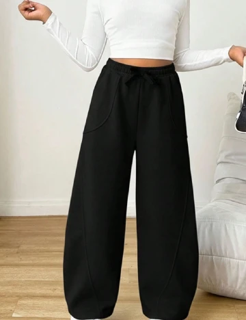 Pantaloni Shein Kids, negru