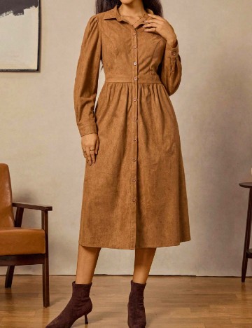 
						Rochie medie SHEIN CURVE, maro