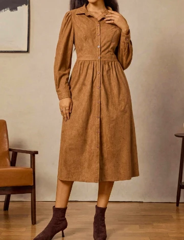 Rochie medie SHEIN CURVE, maro