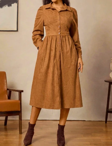 Rochie medie SHEIN CURVE, maro