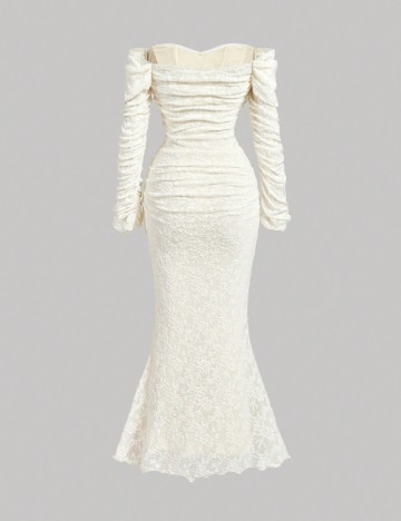 Rochie lunga SHEIN, crem