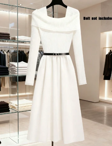 Rochie medie SHEIN, alb