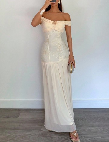 Rochie lunga SHEIN, crem