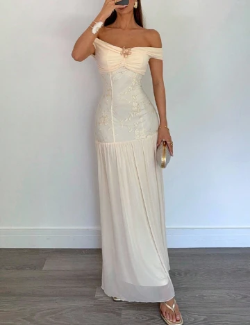 Rochie lunga SHEIN, crem