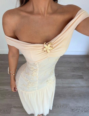 Rochie lunga SHEIN, crem