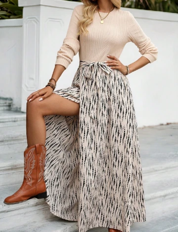 Rochie lunga SHEIN, crem