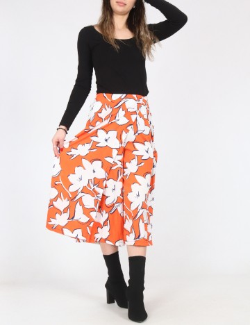 
						Fusta pantalon Zara, portocaliu/alb