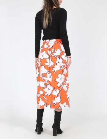 Fusta pantalon Zara, portocaliu/alb