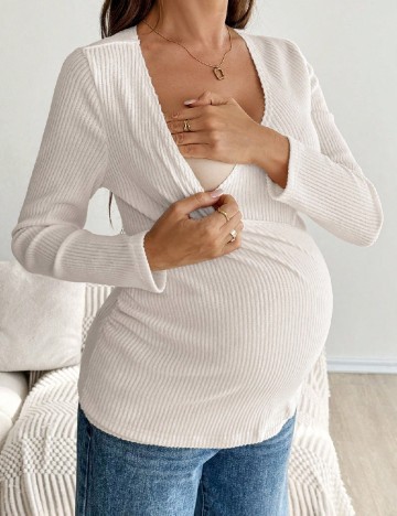 Bluza SHEIN Maternity, ecru