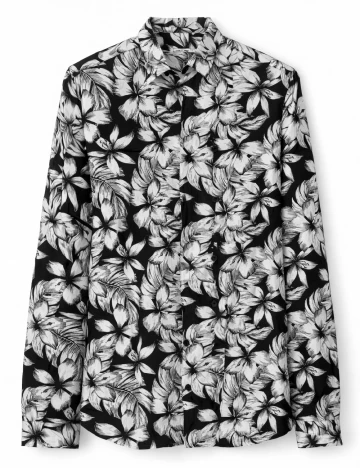 Camasa Zara, negru/alb