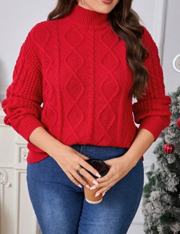 Pulover SHEIN CURVE, rosu