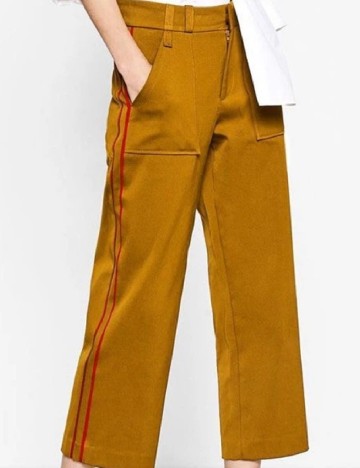 Pantaloni trei sferturi Zara, mustar