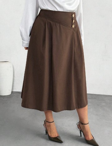 Fusta SHEIN CURVE, maro