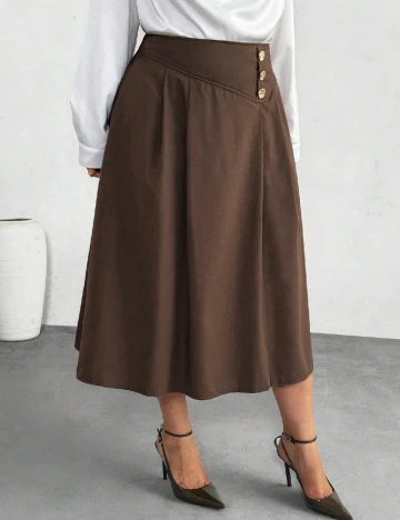 Fusta SHEIN CURVE, maro