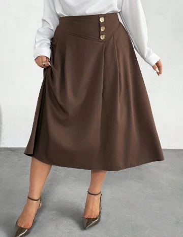 Fusta SHEIN CURVE, maro