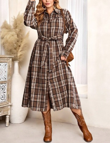 
						Rochie medie SHEIN CURVE, maro