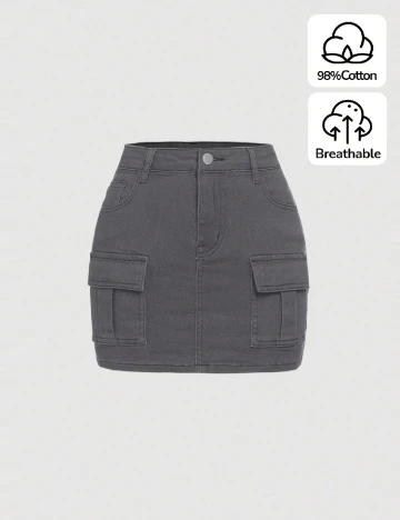 Fusta Shein Kids, gri