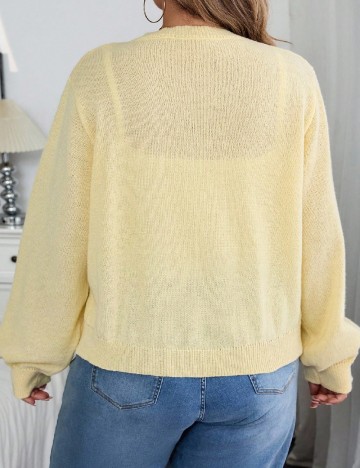 Cardigan SHEIN CURVE, galben