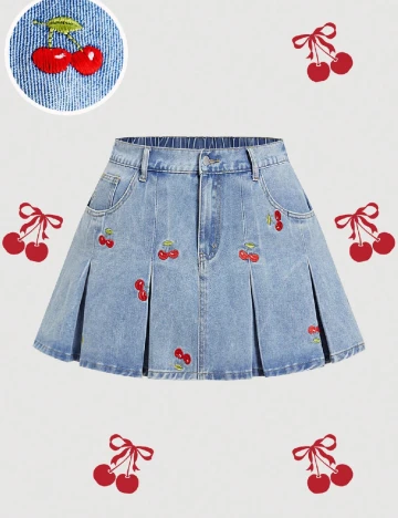 Fusta SHEIN CURVE, albastru