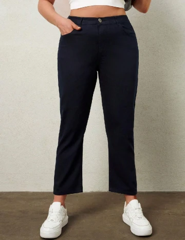 Pantaloni SHEIN CURVE, bleumarin