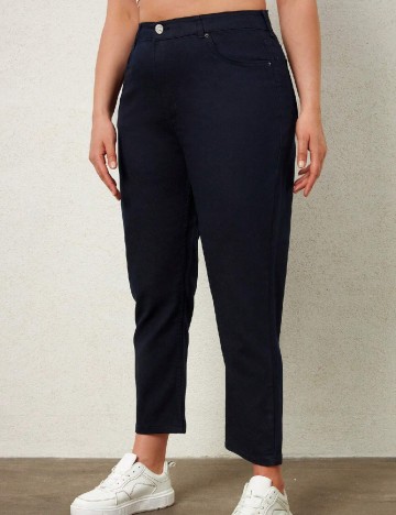 Pantaloni SHEIN CURVE, bleumarin