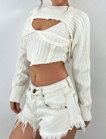 Set top si maiou SHEIN, crem