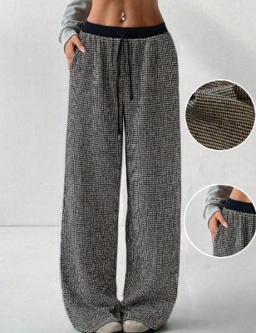 
						Pantaloni SHEIN, alb/negru