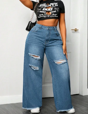 Blugi SHEIN CURVE, albastru