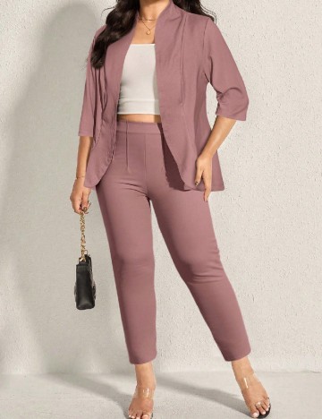 
						Compleu SHEIN CURVE, roz pudra inchis