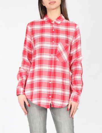 Camasa Zara, rosu/alb