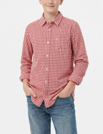 Camasa Zara, rosu/alb