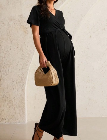 Salopeta SHEIN Maternity, negru