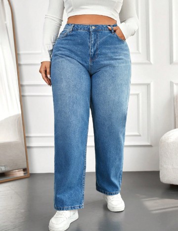 
						Blugi SHEIN CURVE, albastru