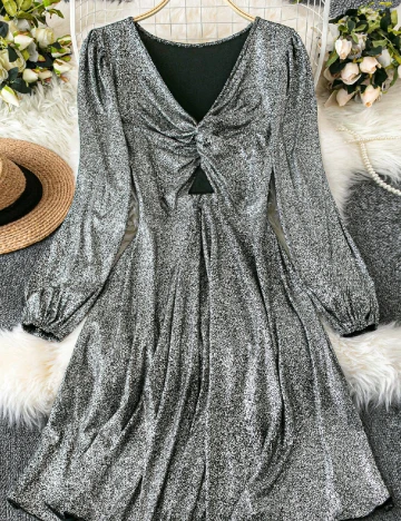 Rochie scurta SHEIN CURVE, argintiu