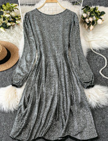 Rochie scurta SHEIN CURVE, argintiu