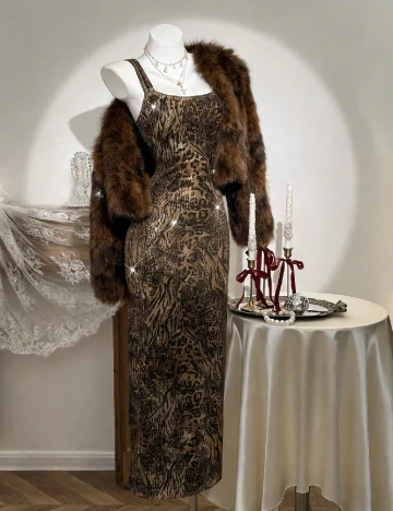 Rochie medie SHEIN, animal print