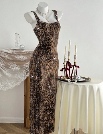 Rochie medie SHEIN, animal print