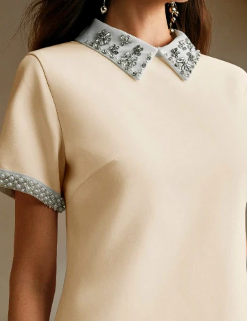 Rochie scurta Anewsta, crem